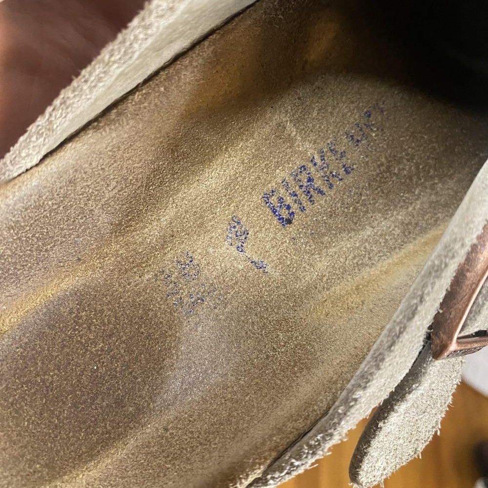 Birkenstock Boston Clog Shoes Womens Size EU 38 Beige Suede Slip On Comfort - Picture 8 of 9